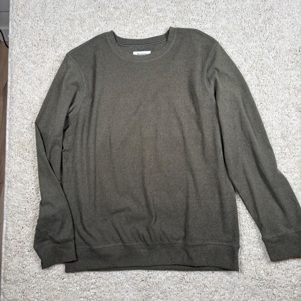 Boston Traders Men's Olive Green Crew Neck Long Sleeve Sweatshirt Size‎ L